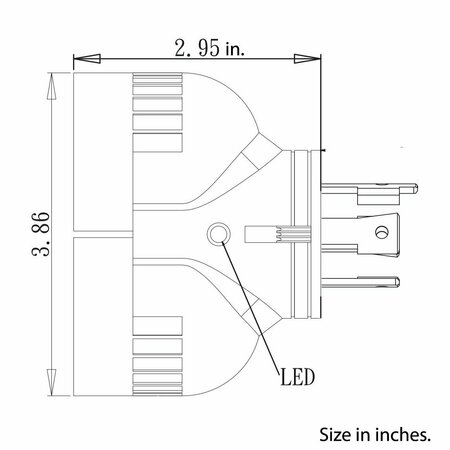 Ac Works Generator Adapter NEMA L14-30P 30A Plug to 2 15/20A Connectors ADVL1430520